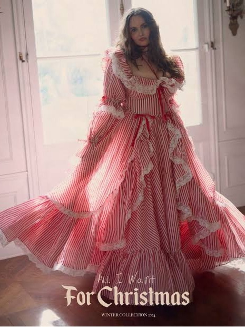 NWT Selkie candy cane waltz gown with garment bag.